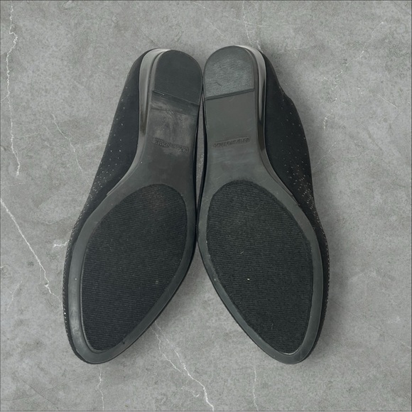 London Fog Collection Black Fabric Slip On Flat Shoes Rhinestones Women's 7M - Picture 12 of 12